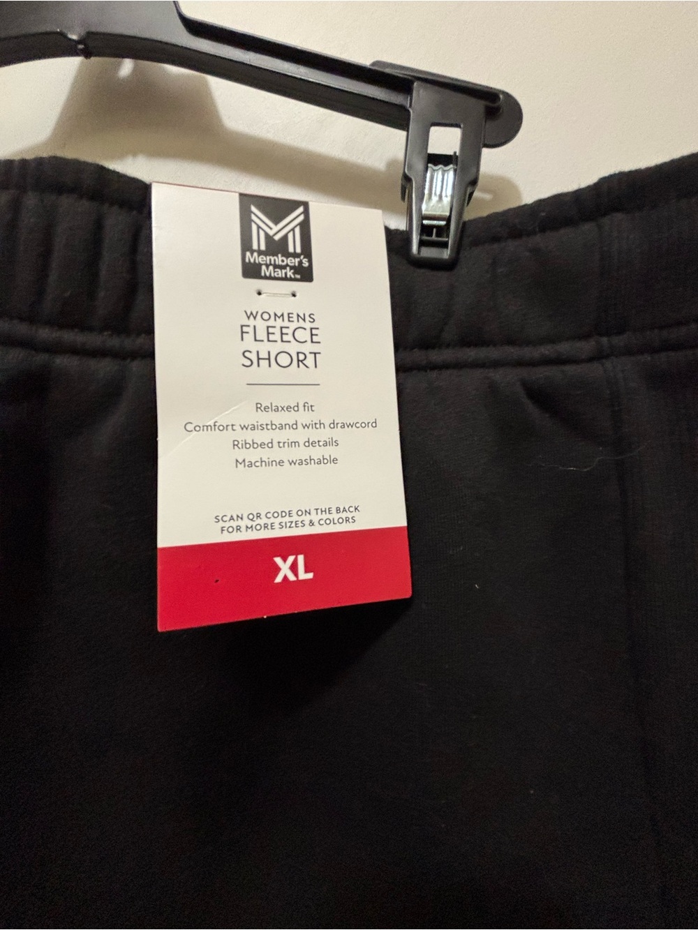 Member's Mark Womens Fleece Shorts in Black